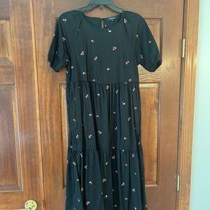 Madewell Black Floral Dress